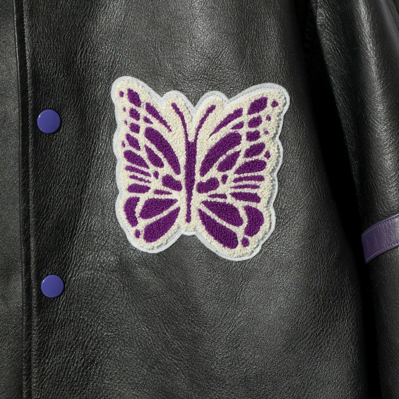 NEEDLES/ニードルズ】LETTERMAN JACKET - COWHIDE LTHR・NS078(M・Lサイズ)
