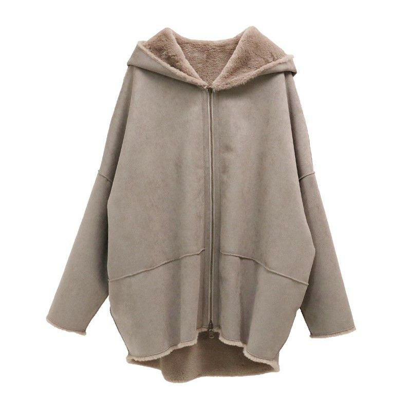 レディース dignite coIIierフェイクムートンコクーンフードコート