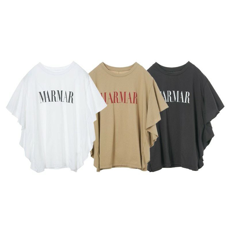 タグ付き☆MICA&DEAL/マイカ＆ディールMARMAR"ロゴフリルTシャツ☆ MICA&DEAL/マイカアンドディール】“MARMAR”ロゴフリルTシャツ
