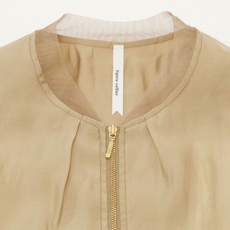 てぃな　まとめ売りDignite collier シアーブルゾン ベージュ Dignite collier/ディニテコリエ】メッシュ切替シアーブルゾン