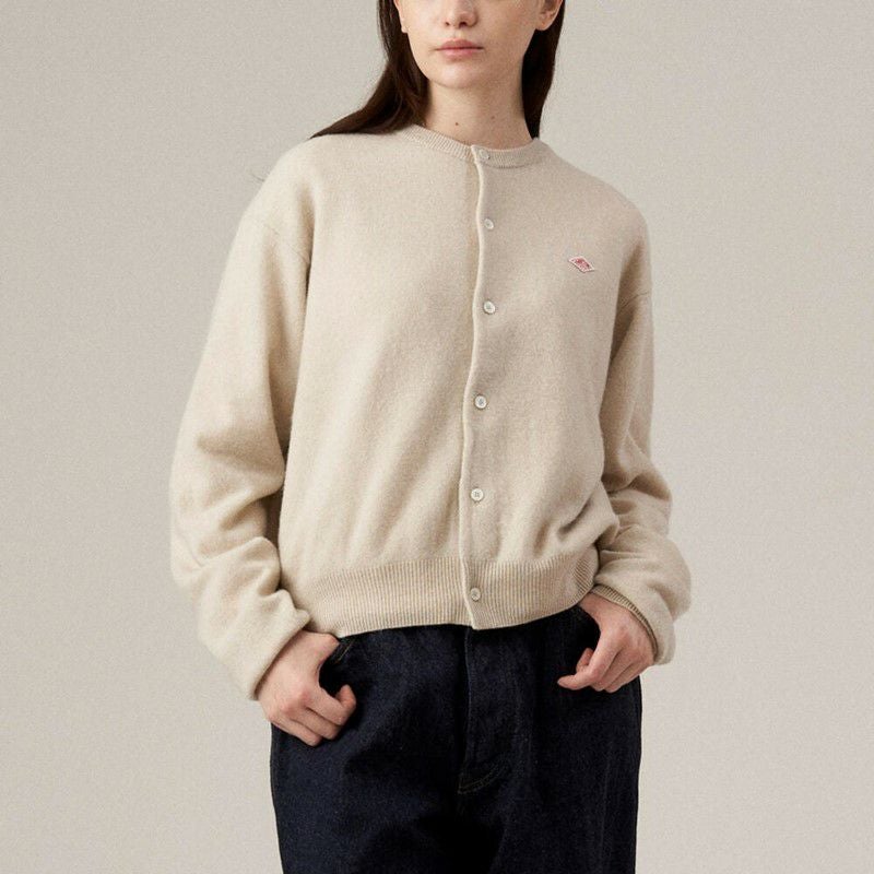 DANTON/ダントン】WOMEN'S LAMBSWOOL CREW NECK KNIT CARDIGAN・DT