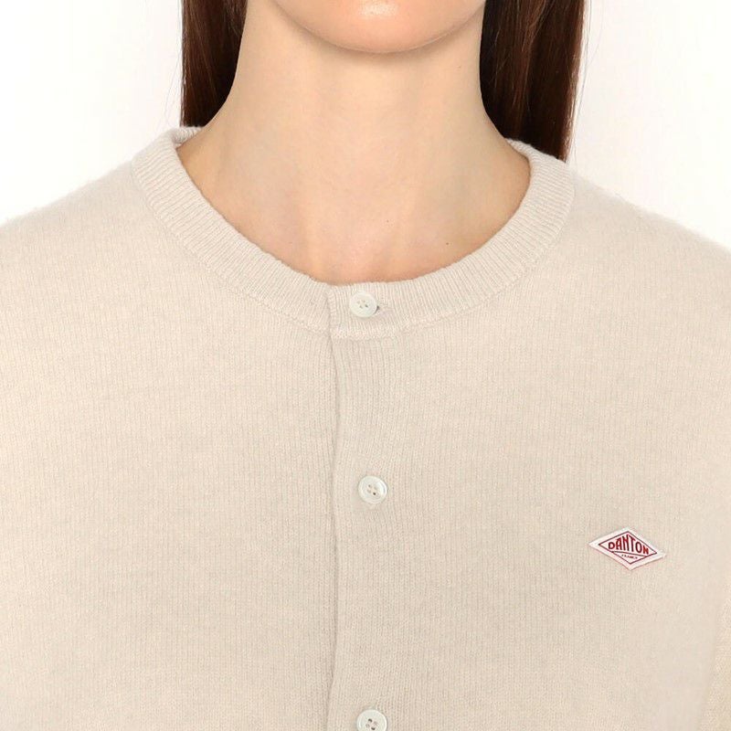 DANTON/ダントン】WOMEN'S LAMBSWOOL CREW NECK KNIT CARDIGAN・DT