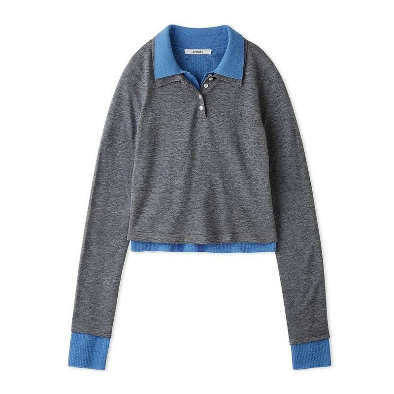 SNIDEL/スナイデル】Sustainableレイヤードポロニットプルオーバー