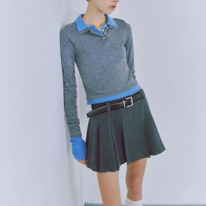 SNIDEL/スナイデル】Sustainableレイヤードポロニットプルオーバー