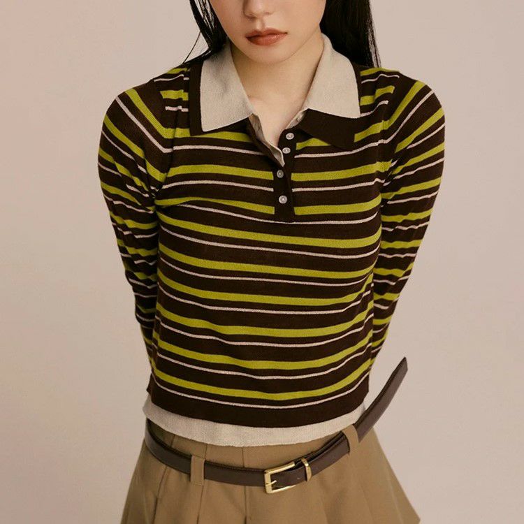 SNIDEL/スナイデル】Sustainableレイヤードポロニットプルオーバー
