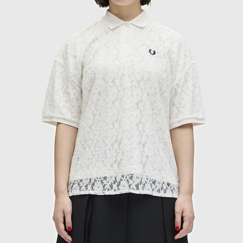 FRED PERRY/フレッドペリー】ウィメンズ Lace Overlay Polo Shirt