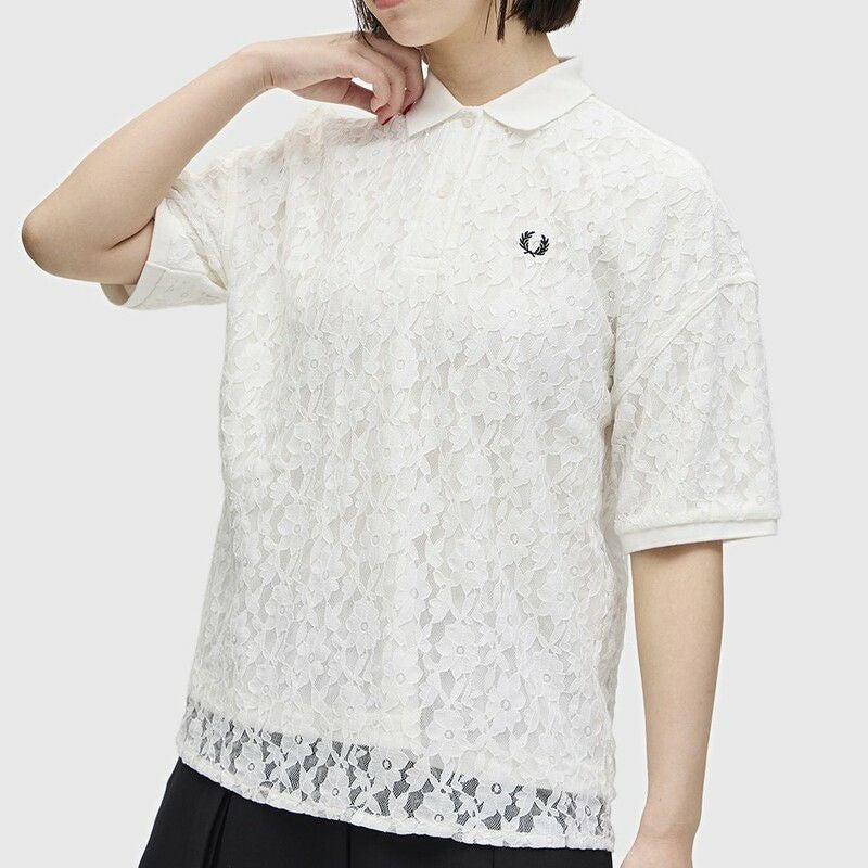FRED PERRY/フレッドペリー】ウィメンズ Lace Overlay Polo Shirt