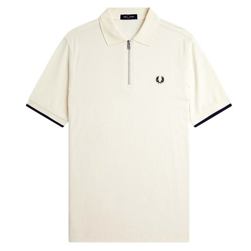 FRED PERRY/フレッドペリー】メンズ Crepe Pique Zip Neck Polo Shirt