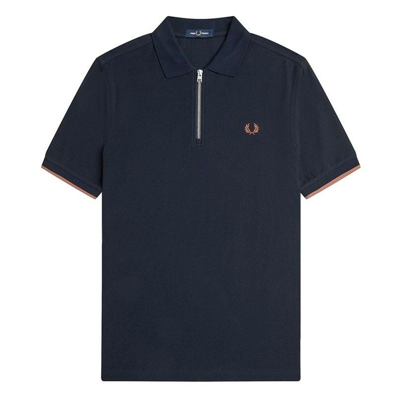FRED PERRY/フレッドペリー】メンズ Crepe Pique Zip Neck Polo Shirt