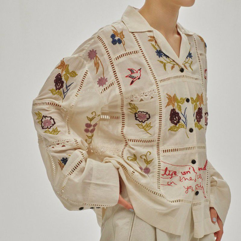 TODAYFUL [トゥデイフル] パッチワークパターンシャツ　ブラック TODAYFUL（トゥデイフル）の「Embroidery Patchwork Shirts（シャツ