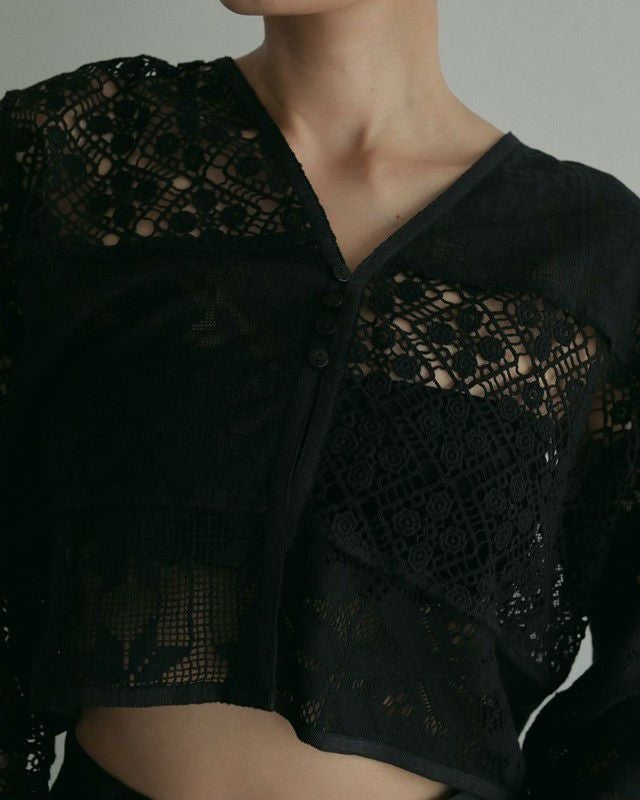 anuke/アンヌーク】ウィメンズ Patchwork Lace Cardigan(パッチワーク