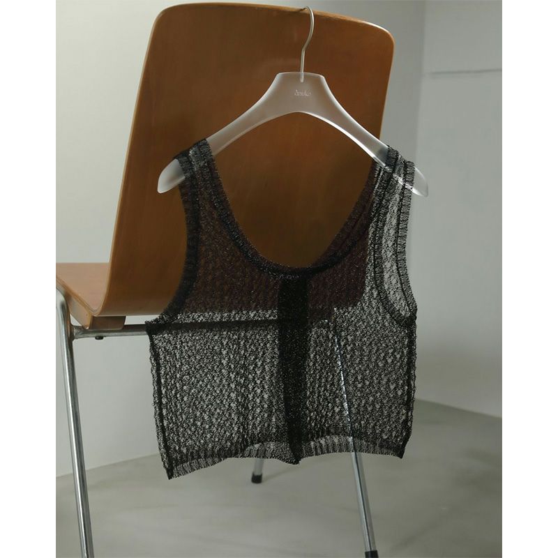 anuke/アンヌーク】Metallic Knit Tanktop(メタリックニットトップス