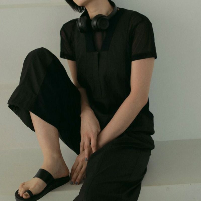 anuke/アンヌーク】Sheer Tulle T-shirts(シアーチュールTシャツ