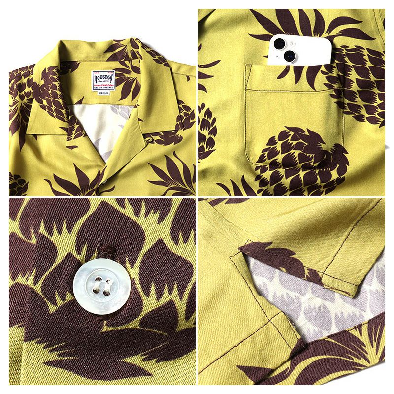 HOUSTON/ヒューストン】ALOHA SHIRT-PINEAPPLE(アロハシャツ-PINEAPPLE