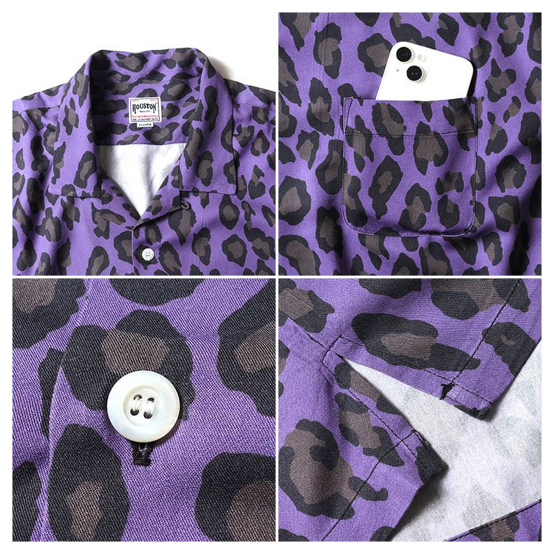 HOUSTON/ヒューストン】ALOHA SHIRT-LEOPARD(アロハシャツ-レオパード