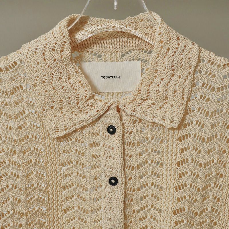 TODAYFUL/トゥデイフル】Lace Knit Shirts(レースニットシャツ)・12510516 TODAYFUL/トゥデイフル】Lace Knit Shirts(レースニットシャツ)・12510516
