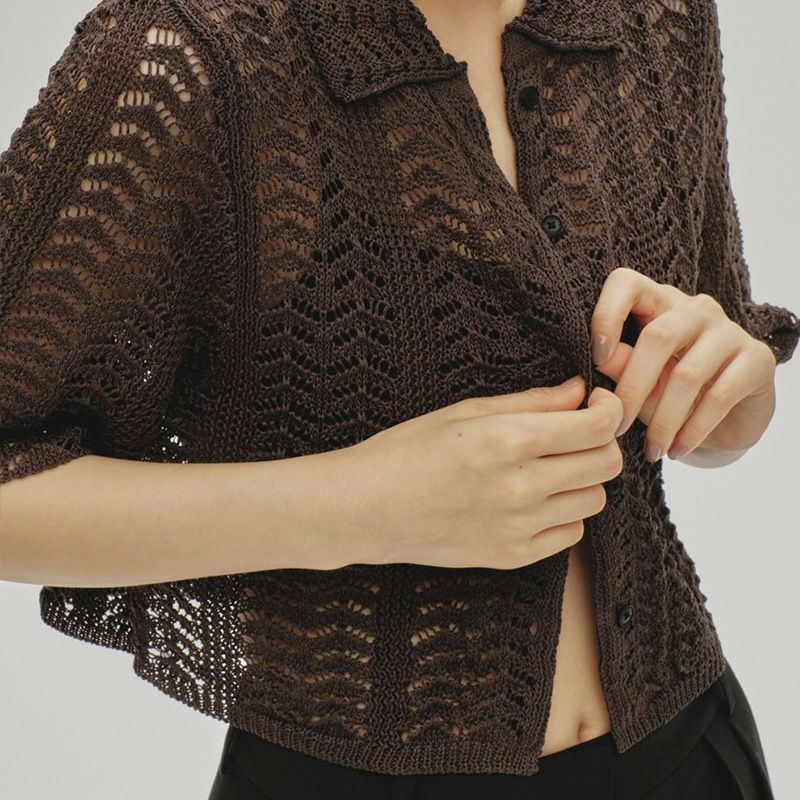 TODAYFUL/トゥデイフル】Lace Knit Shirts(レースニットシャツ)・12510516