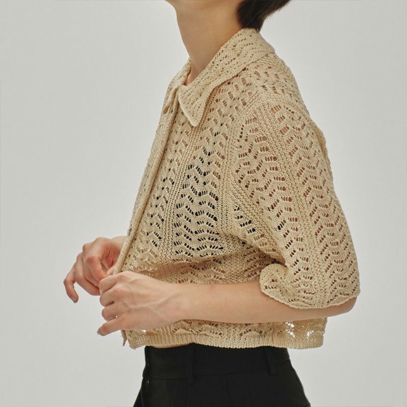 美品　TODAYFUL Lace Knit Shirts レースニットシャツ TODAYFUL/トゥデイフル】Lace Knit Shirts(レースニットシャツ)・12510516