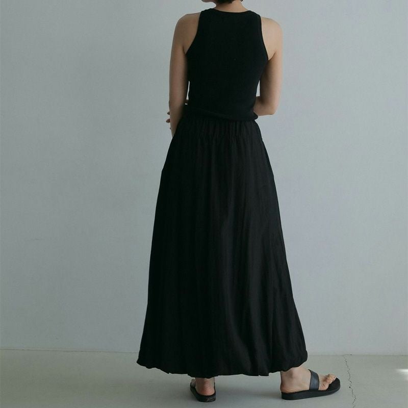 ànuke アンヌーク Volume Balloon Skirt 黒38 anuke/アンヌーク】Volume Balloon Skirt(ボリュームナイロンスカート