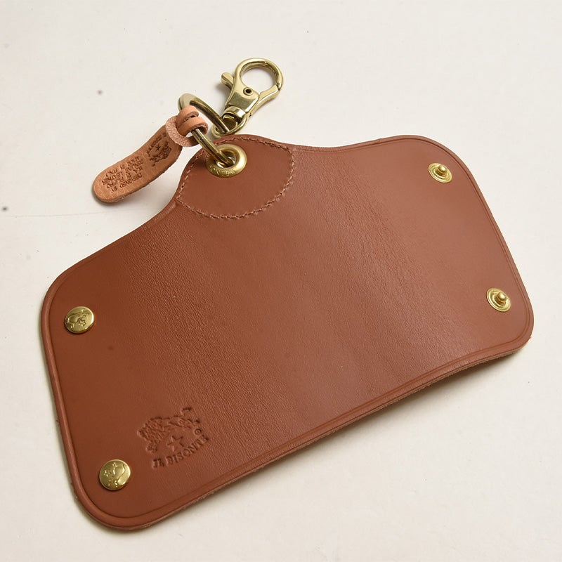 IL BISONTE ブラウンレザーキーケース IL BISONTE/イルビゾンテ】KEY CASE レザーキーケース・54252309850