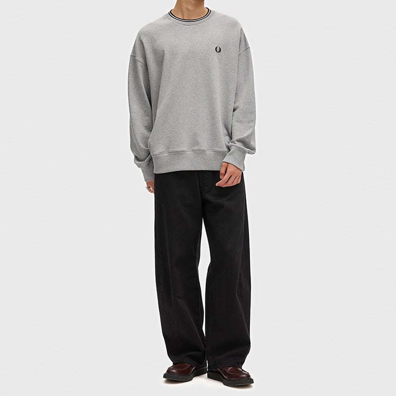 FRED PERRY フレッドペリー M3497 オーバーサイズ ティップド スウェットシャツ メンズ クルーネック