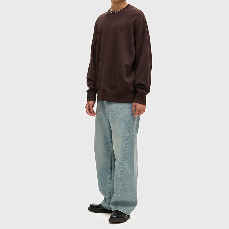 FRED PERRY フレッドペリー M3497 オーバーサイズ ティップド スウェットシャツ メンズ クルーネック