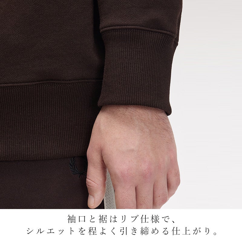 FRED PERRY フレッドペリー M3497 オーバーサイズ ティップド スウェットシャツ メンズ クルーネック