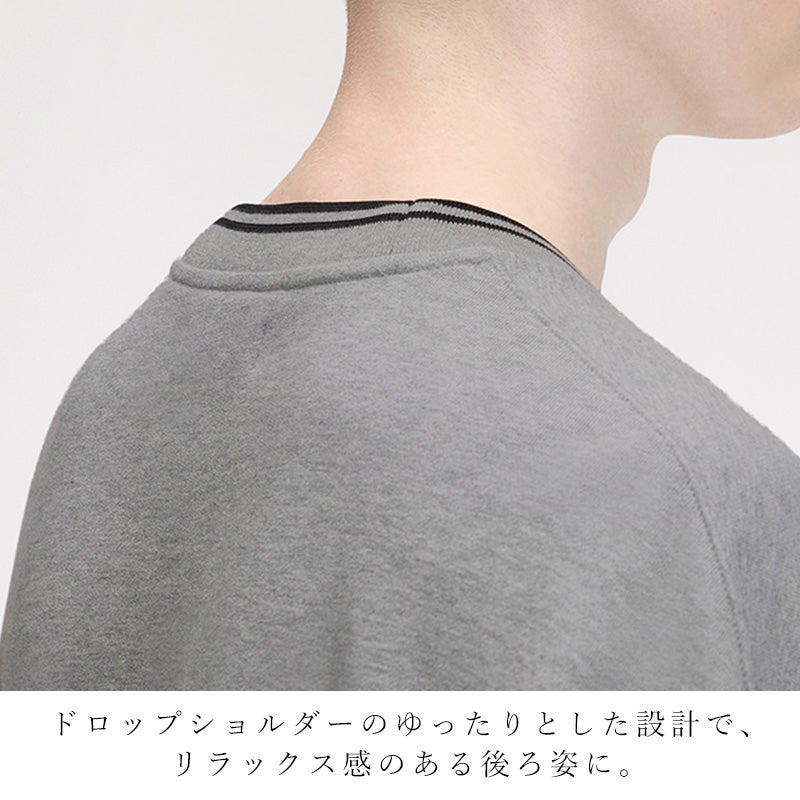 FRED PERRY フレッドペリー M3497 オーバーサイズ ティップド スウェットシャツ メンズ クルーネック