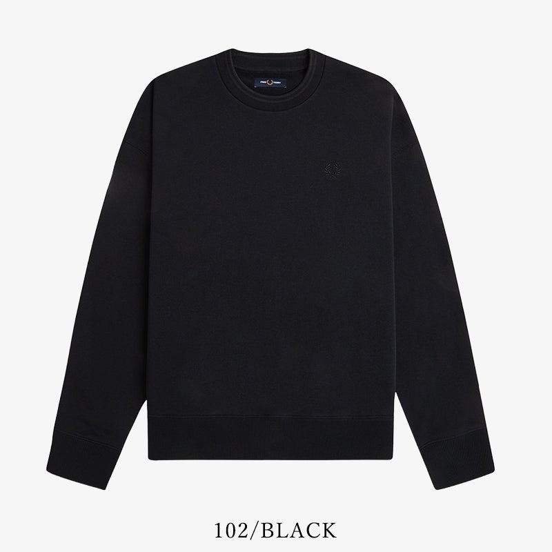 FRED PERRY フレッドペリー M3497 オーバーサイズ ティップド スウェットシャツ メンズ クルーネック