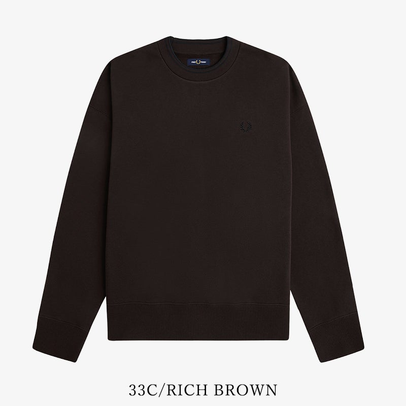 FRED PERRY フレッドペリー M3497 オーバーサイズ ティップド スウェットシャツ メンズ クルーネック